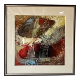 Vintage Cecil K. Abstract Expressionist Acrylic Paint on Board, Framed For Sale