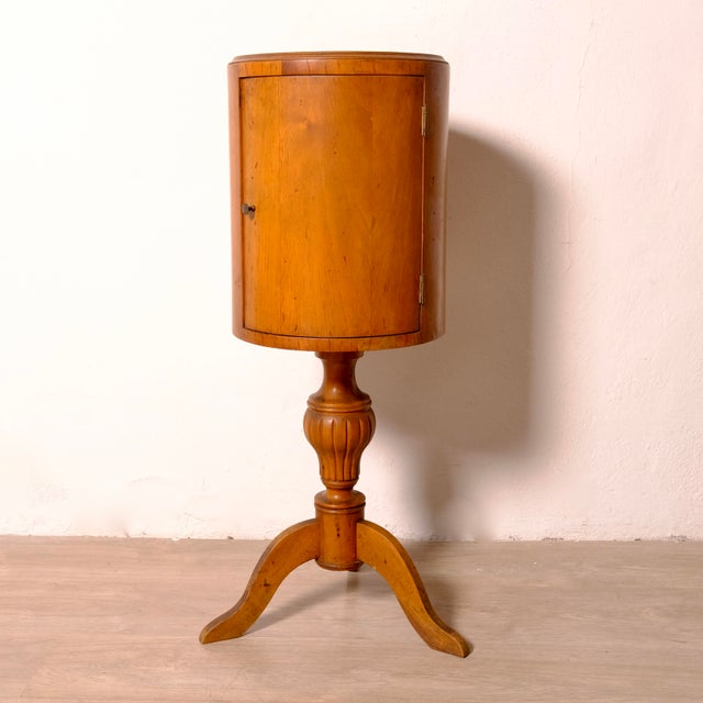 Antique Wooden Column Bedside Table, Early 1900s For Sale - Image 12 of 16