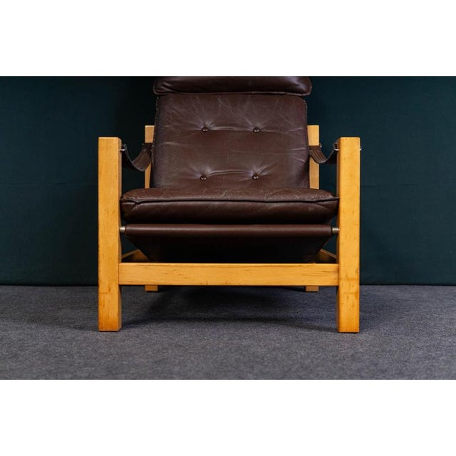 Set of Leather Armchair with Ottoman For Sale - Image 13 of 18