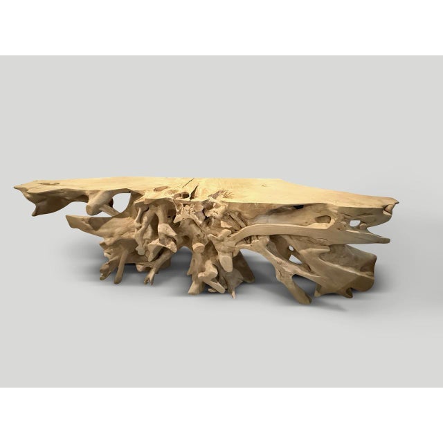 Andrianna Shamaris Monumental Bleached Teak Wood Console Table For Sale In New York - Image 6 of 6