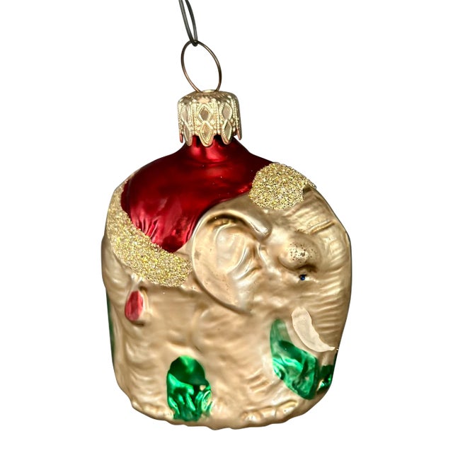 1920's Elephant German Glass Ornament For Sale