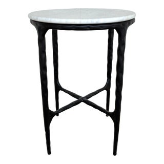 Modern White Marble Side Table For Sale