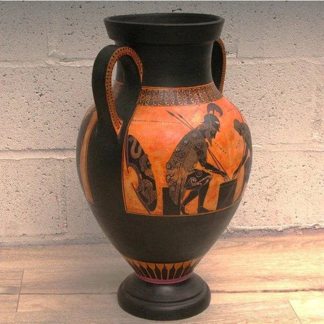 This beautiful ancient Greek Amphora was once used by the Greeks to store grains and liquids. Depicted on this vessel on...