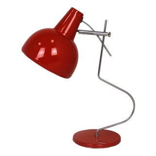 Mid-Century Red Desk Lamp from Lidokov, Former Czechoslovakia, 1960s For Sale