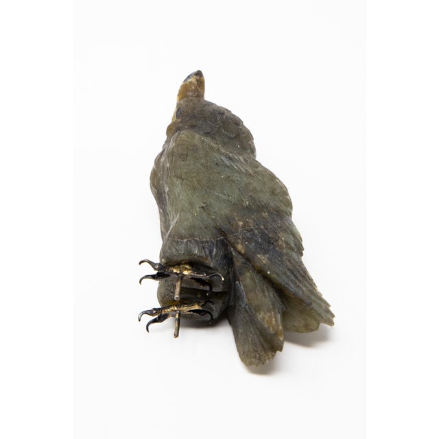 Vintage Hand Carved Stone Owl Figurine For Sale - Image 9 of 13