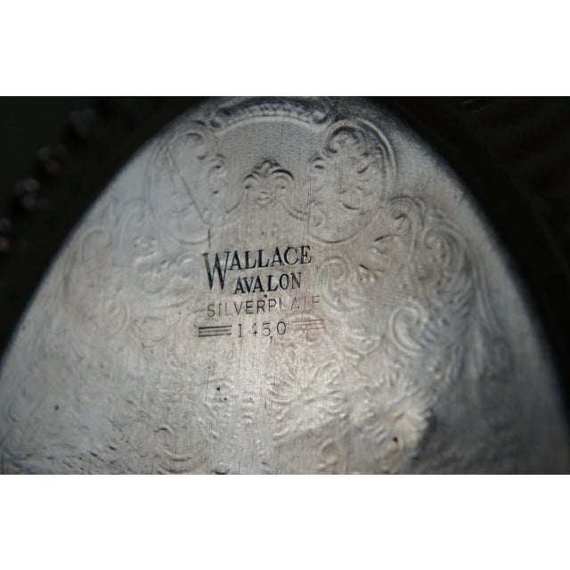 Vintage Etched Floral Silver Plate Oval Serving Dishes, Platters & Cake Plate- 3 Pieces For Sale - Image 11 of 12