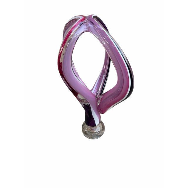 Amethyst Vintage Barry Entner “Dreamscape” Signed Handblown Art Glass Sculpture For Sale - Image 8 of 9