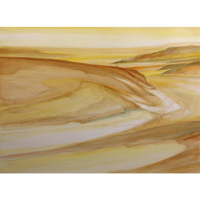 "Sonora Strata" unframed original mixed media watercolor painting and colored pencil on paper by American artist James...