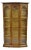 Vintage Hollywood Regency Fruitwood Arched 2 Door Glass 75" Curio China Cabinet For Sale