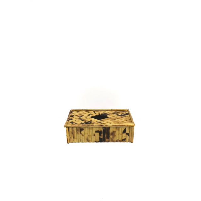 Modern Wicker Bamboo Tissue Box Cover Holder For Sale - Image 3 of 13