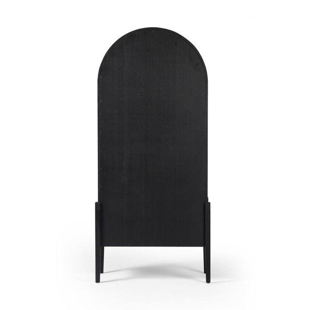 Four Hands Tolle Panel Door Cabinet, Drifted Matte Black For Sale - Image 12 of 13