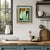 This is a new abstract oil painting in rich blue and green tones with a touch of ochre and black. The oil painting is done...