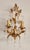 Hollywood Regency Hand-Forged Gold Leaf Gilded Floral 2-Light Wall Lamp with Crystals, 1950s For Sale - Image 15 of 18