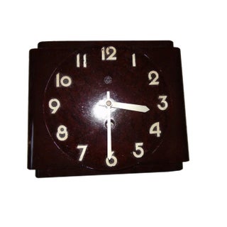 Art Deco Bakelite Hanging Clock Metron For Sale