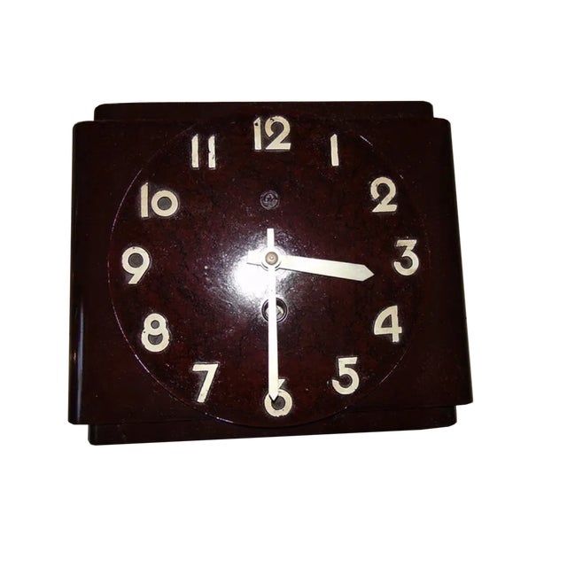 Art Deco Bakelite Hanging Clock Metron For Sale