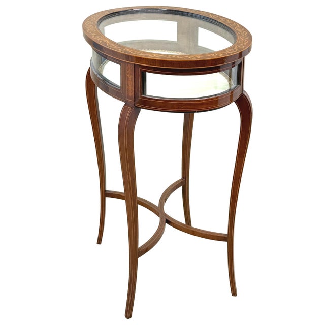 Wood 19th Century Mahogany Oval Bijouterie Display Table, 1890 For Sale - Image 7 of 14