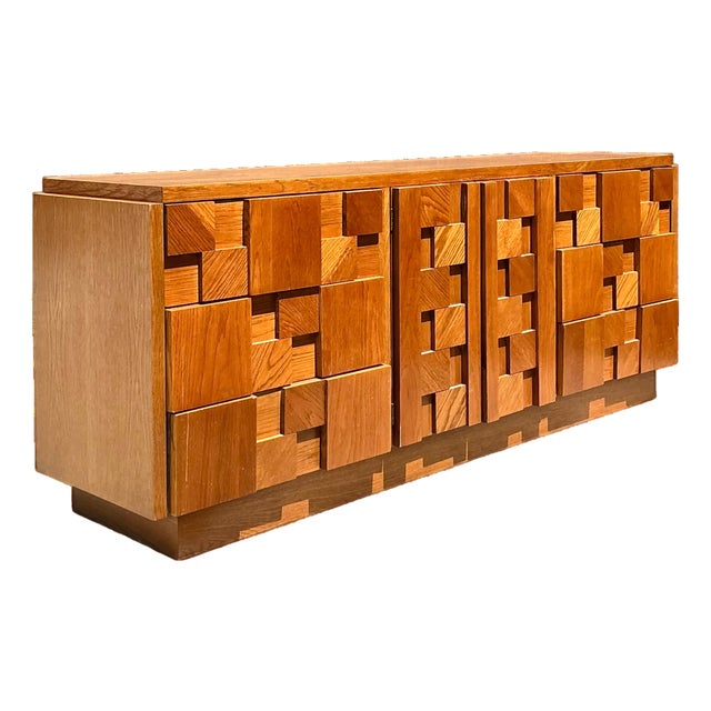 Vintage Lane Brutalist “Staccato” Mosaic Dresser For Sale