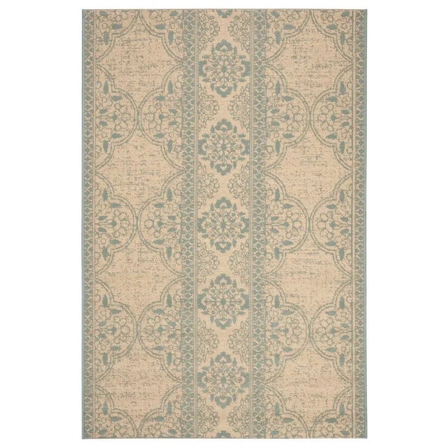 Laguna Indoor Outdoor Rug Aqua & Cream 3'x5' For Sale - Image 4 of 4