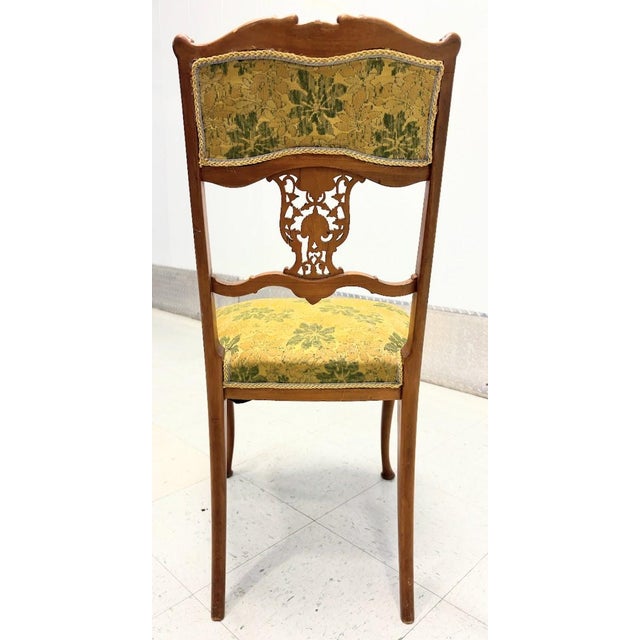 Antique Rococo Revival Salon Chairs — Matching Armchair and Side Chair, Circa 1900 For Sale - Image 14 of 18