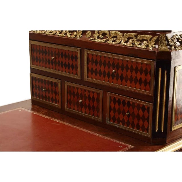 Wood Late 1900's Louis XVI Style, Ormolu, Bureau Plat, Cartonnier, Writing Desk For Sale - Image 7 of 8