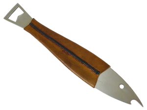 Mid-Century Austrian Fish Bottle Opener in Leather by Carl Auböck for Amboss, 1960s