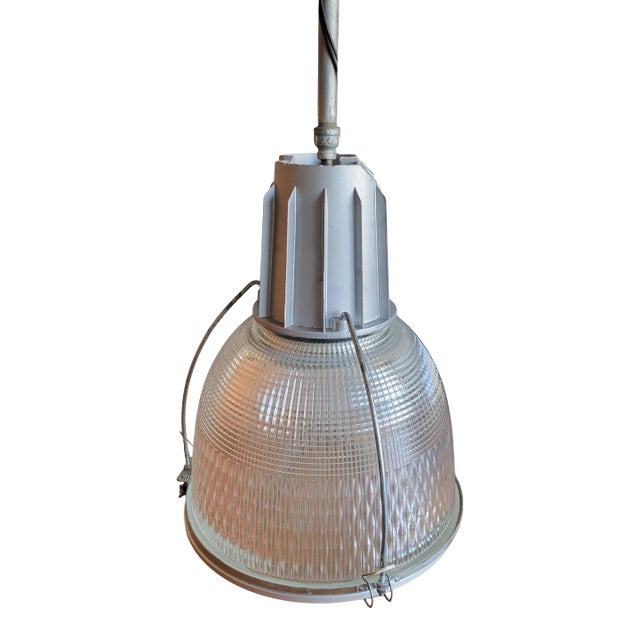 1990s Large Prismatic Ceiling Pendant Light From Holophane For Sale