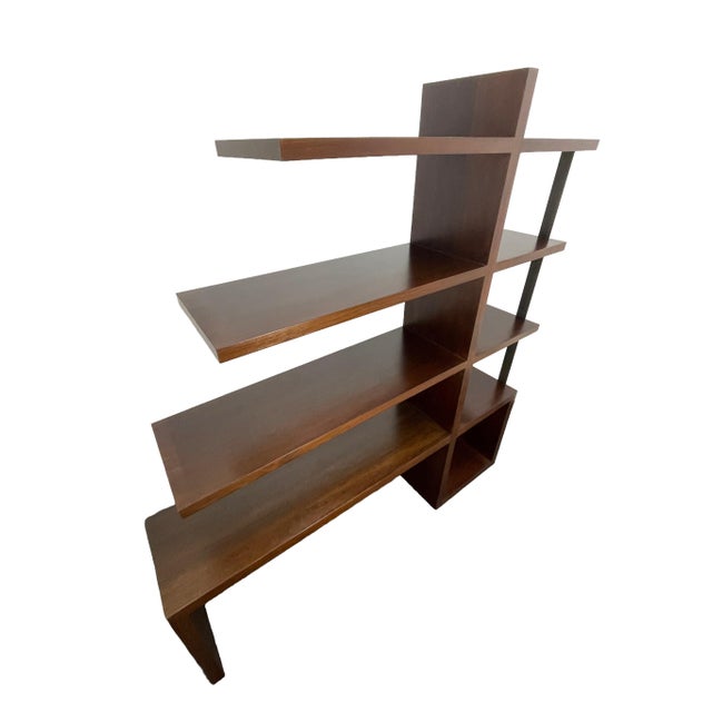 William Emmerson Walnut Bookcase, Modern Open Shelving Unit, Chocolate Finish For Sale - Image 13 of 14