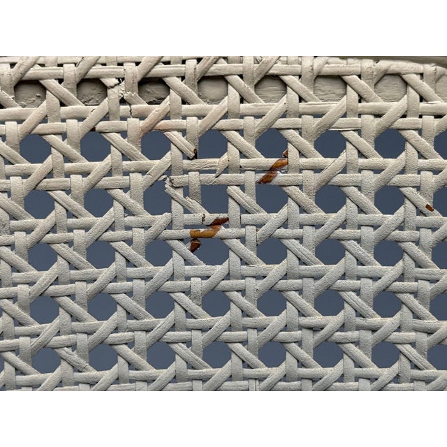 Louis XVI Style, Barrel Back Occasional Chair, Cream Painted Wood, Cane, 1960s For Sale - Image 11 of 11