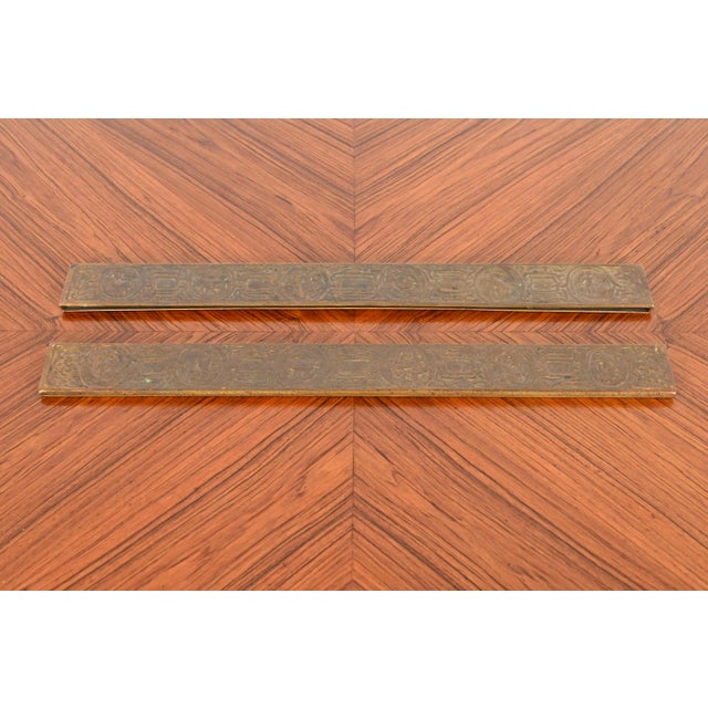 Tiffany Studios Tiffany Studios New York Zodiac Bronze Doré Blotter Ends For Sale - Image 4 of 12