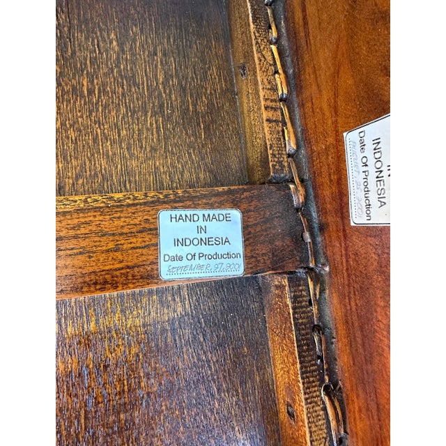 2000 - 2009 Indonesian Wood/Rattan Foot Stool For Sale - Image 5 of 6