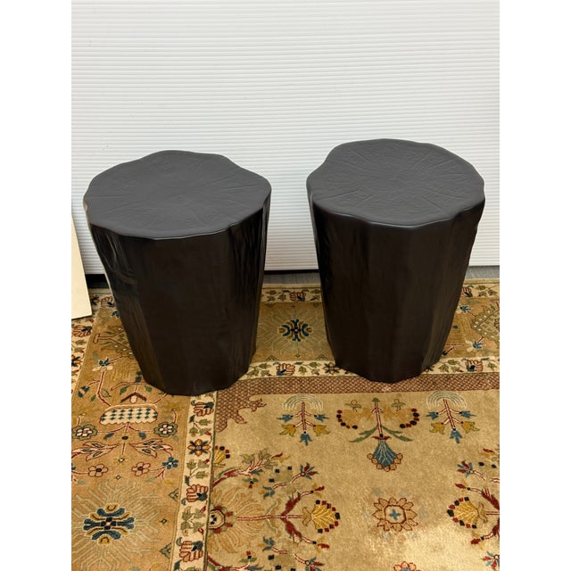 Global Views Global Views Black Trunk Stools, Pair For Sale - Image 4 of 12