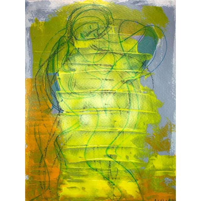 Contemporary La Discoteca by Cassandra Auker, Acrylic and Ink on Watercolor Paper. For Sale - Image 3 of 4