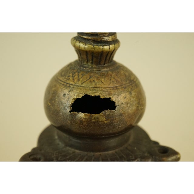 Antique Indian Dawat Bronze Inkwell in the Shape of a Stupa Pagoda, India, 19th Century For Sale - Image 17 of 18