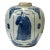 Oriental Noble Men Small Blue White Porcelain Ginger Jar For Sale