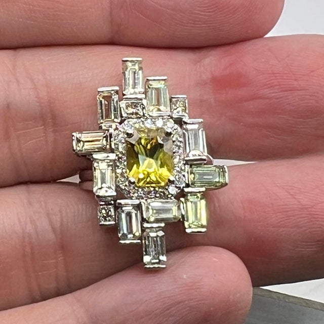 Natural Sapphire Diamond Ring 6.75 14k W Gold 13.3 TCW Certified For Sale - Image 11 of 18