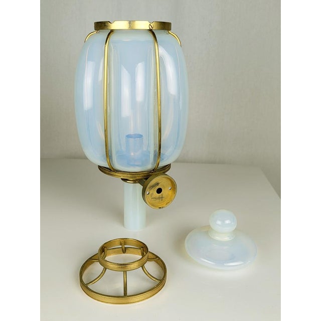 Blue Large Gilted Metal and Iridescent Murano Glass Sconce, 1940s For Sale - Image 8 of 16
