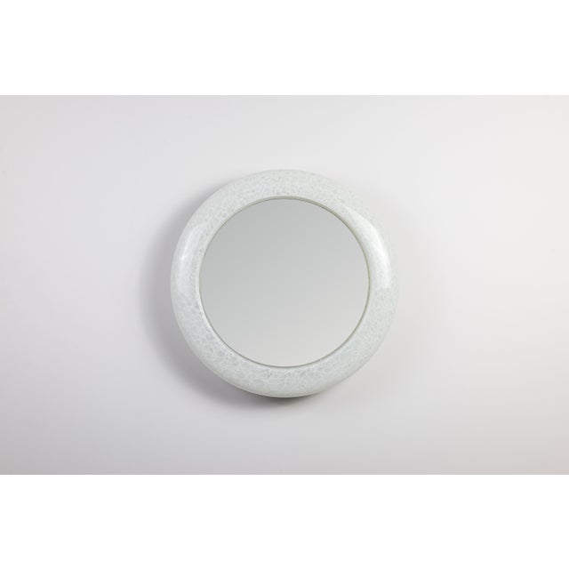 Mid-Century Modern Cloudy Glass Mirror with Lighting, 1970s For Sale - Image 4 of 8