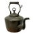 Unusual Antique 1870s English Maker Copper Tea Kettle With Ring Finial Lid and Hook Handle Hanger Design For Sale