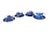 Vintage Blue and White porcelain set of four tea cups and matching plates featuring the iconic Willow Pattern design. This...