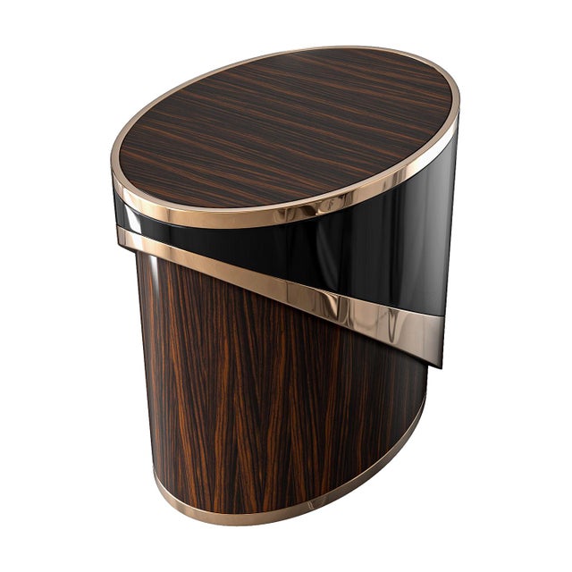 "Arcadia" Side Table with Bronze and Stainless Steel, Handmade Bizimyer Furniture. Unmatched. Unrivalled. Designed by...