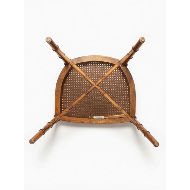 Mid 20th Century Century Chair Co. Faux Bamboo and Caned Seat Regency Tub Chair For Sale - Image 5 of 5