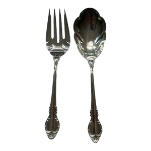 Vintage Fork Spoon Holmes & Edward’s Silverplate Serving Set- a Pair