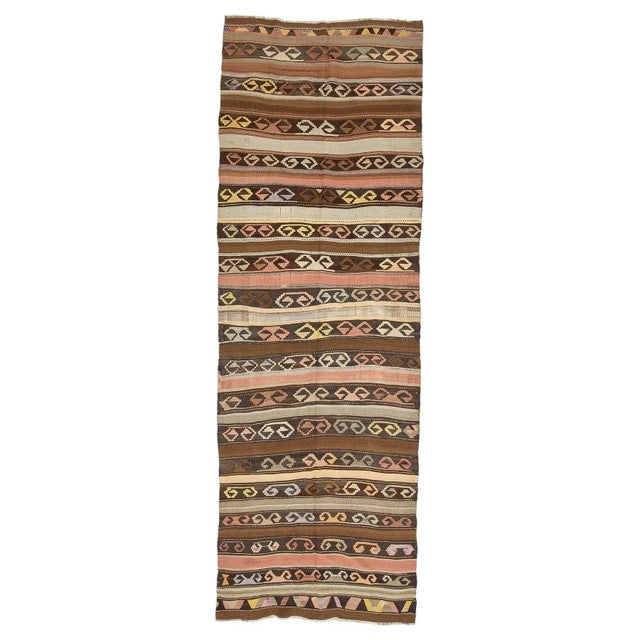 Textile Vintage Turkish Kars Kilim Rug For Sale - Image 7 of 7