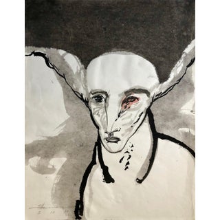 Gary Hansmann, Modern Figurative Surrealism Watercolor Painting, Drawing California Artist, 1988 For Sale