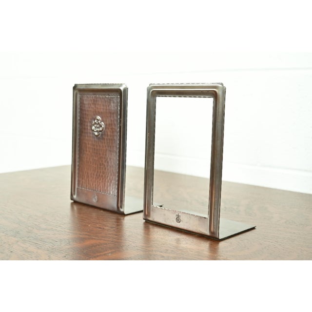 Art Deco Roycroft Arts & Crafts Hammered Copper Bookends, Circa 1920s For Sale - Image 3 of 13
