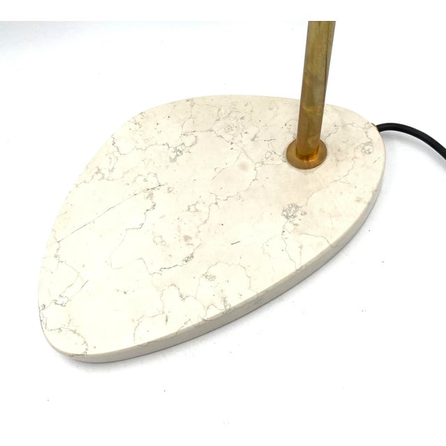 Golden Brass Table or Desk Lamp with Carrara Marble Base, Italy, 1980s For Sale - Image 16 of 18