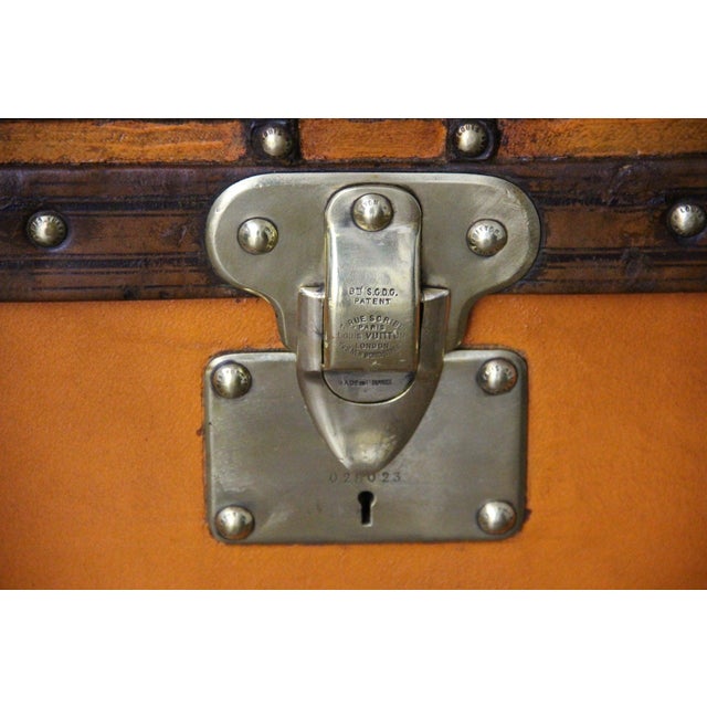Early 20th Century Antique Cabin Trunk in Orange Canvas from Louis Vuitton, 1900s For Sale - Image 5 of 18