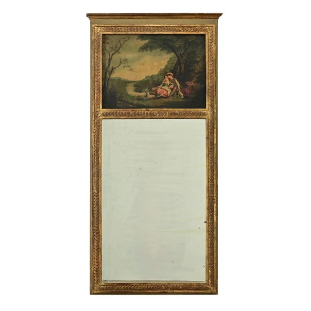 French 19th Century Painted Trumeau Mirror For Sale - Image 4 of 12