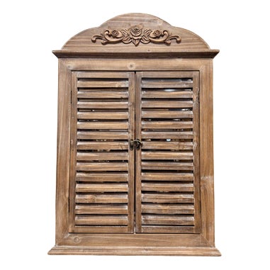 Italian Style Wooden Shuttered Window Mirror For Sale