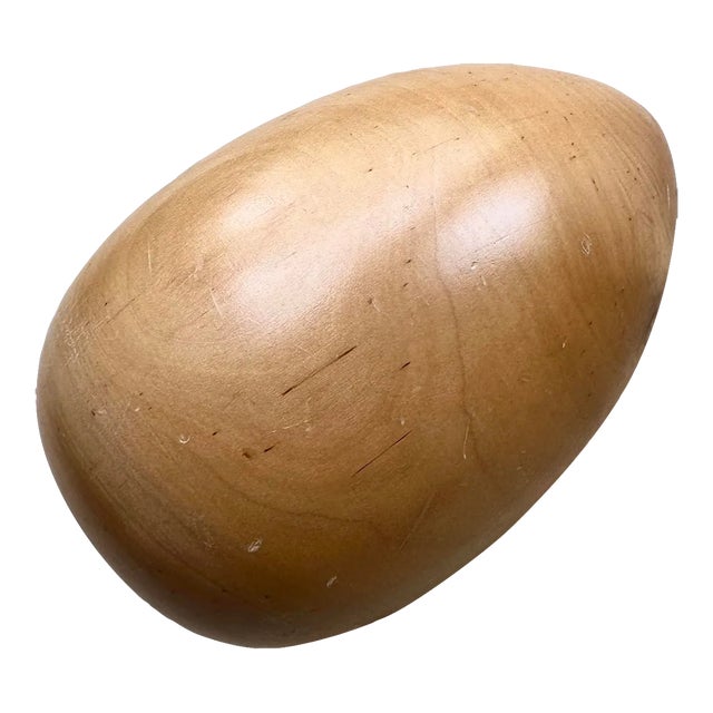 Vintage Wooden Egg by Sarreid For Sale